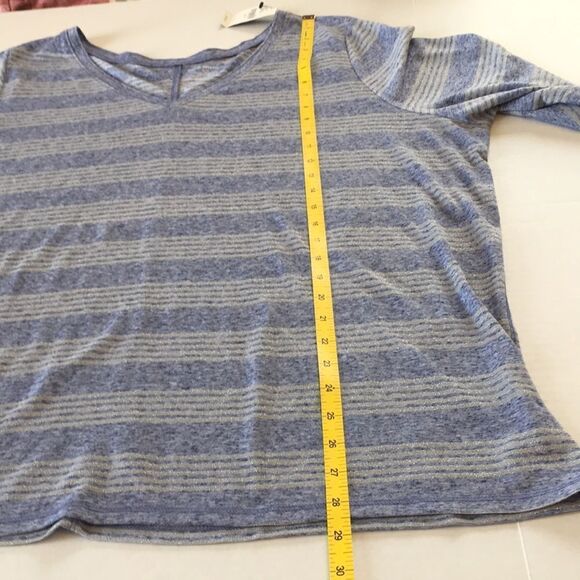 Lane Bryant Purple Multi Plus Striped Sparkle Long Sleeve T-Shirt Top Sz 22/24. - Picture 10 of 14